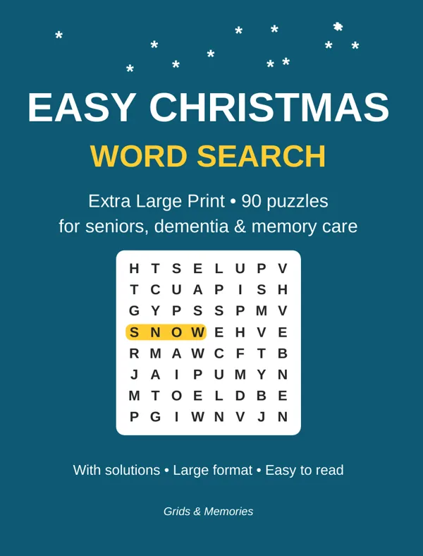 Cover of Easy Christmas Word Search for Seniors