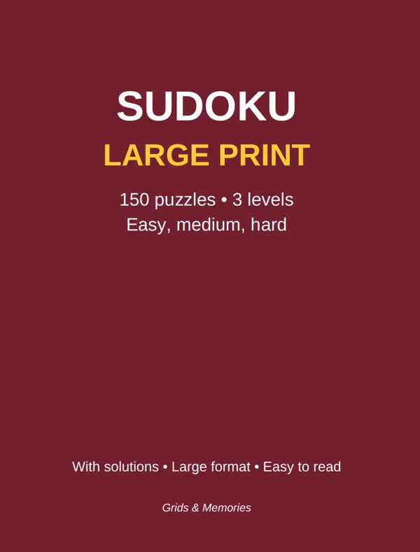 Cover of Large Print Sudoku for Adults and Seniors