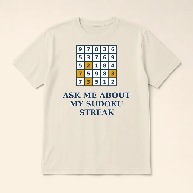 Ask Me About My Sudoku Streak – t-shirt