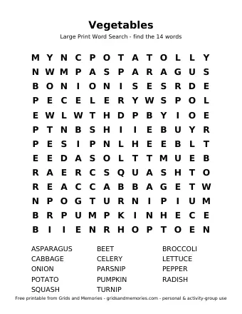Preview of Vegetables
